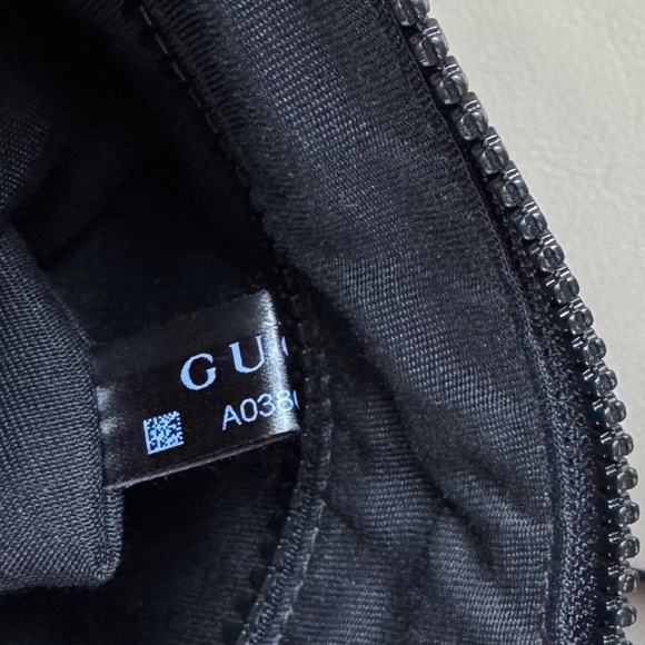 Authentic Gucci Web Black Monogram Nylon Pocket Messenger Crossbody Bag - Picture 8 of 12